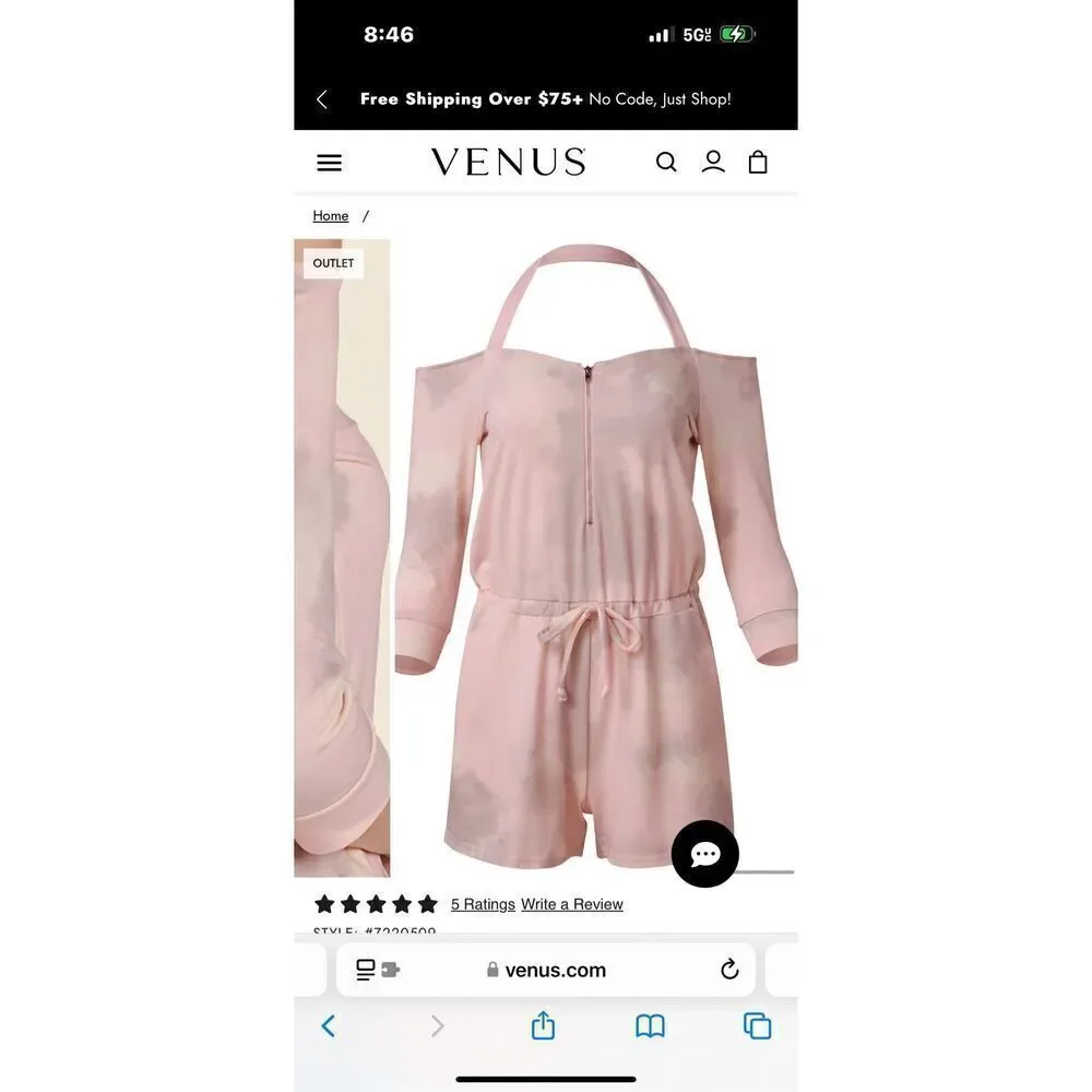 Venus plus 2xl tie dye knit pajama pj sleep romper one piece outfit - Picture 4 of 7
